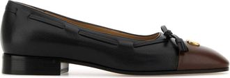Valentino Garavani Black Leather Valet Du Roi Ballerinas