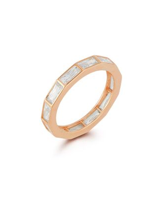 Chloe and Madison Chloe And Madison 14K Rose Gold Over Silver Cz Ring