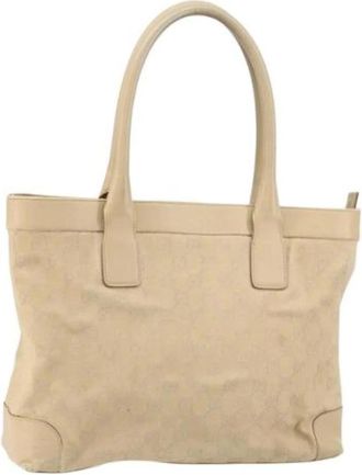 Gucci Pre-owned Vintage Canvas Tote Bag - Dames - Vintage Shopper - Beige - ONE Size - Vintage