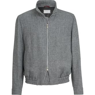 Brunello Cucinelli Outerwear jacket with stand collar in Medium Grey at Nordstrom, Size 58 It