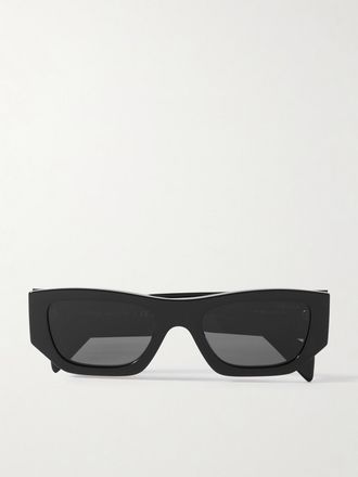 Prada Occhiali Da Sole In Acetato Con Montatura D-frame - Nero
