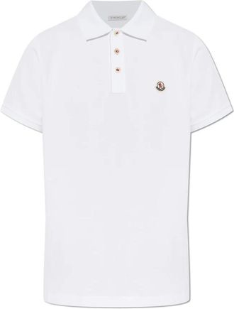 Moncler Polo Met Logo Patch - Heren - Polos - Wit - 2XL - Katoen - Tops
