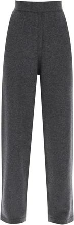 Golden Goose Cashmere gebreide broek met G-patch en sterapplicatie - Dames - Sweatpants - Grijs - M - Wol - Broeken
