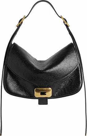 Balenciaga Womens Shoulder Bag Clicca Black Goat Skin