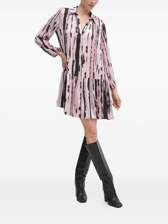 Sandro Ferrone abstract-print pleated shirt dress - women - Polyester - 40 - Pink