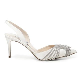 Aquazzura White Satin Slip-On Stiletto Heels