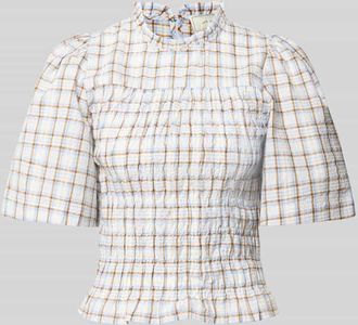 Neo Noir Neo Noir Slim Fit Bluse im Allover-Look Modell POSSINI in Hellblau, Gr&ouml;&szlig;e 34