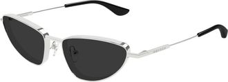 Alexander McQueen AM0522S 001 Womens Sunglasses Silver Size 56 - Free RX Lenses - Free RX Lenses