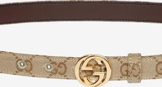 Gucci Womens Belt With Cross Buckle Multicolour Fabric