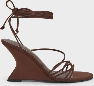 Charles & Keith Noona Faux Suede Strappy Wedges