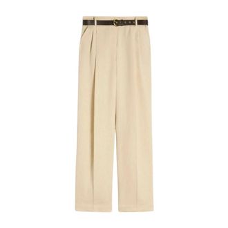 Max Mara Wide Trousers, female, Brown, Size: XS Sumero Wide-Leg Trousers