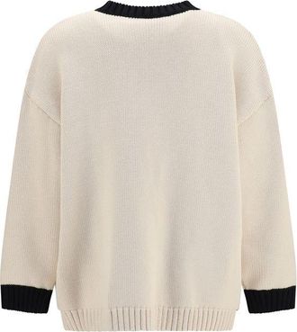 Valentino Womens Beige Cotton Cardigan Clothing