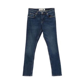 John Richmond Slim-fit Jeans, male, Blue, Size: W34 Logo-patch Jeans
