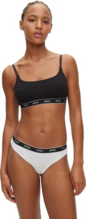 HUGO BOSS Hugo Dames-string met gemiddelde taillehoogte en normale pasvorm (Wit)