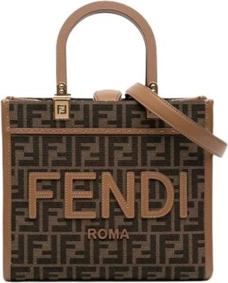 Fendi Pre-owned Handbags, female, Brown, Size: ONE SIZE Pre-owned Canvas Handbag