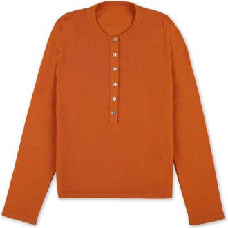 Fortela Lou Cashmere Henley Knit in Orange at Nordstrom, Size X-Small Eu