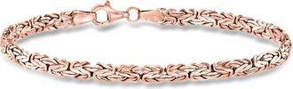 Ross-Simons 18kt Rose Gold Over Sterling Silver Flat Byzantine Bracelet