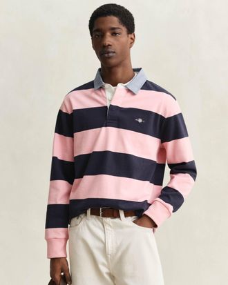 GANT Mens 671 Regular-Fit Rugger in Navy Cotton - Size Medium