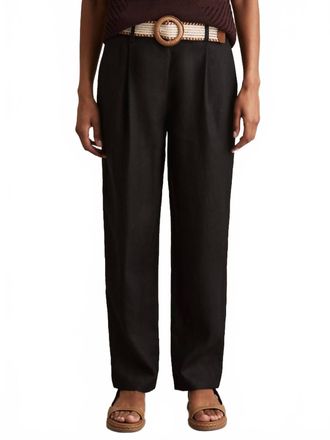 Reiss Beau Belted Tapered Trousers In Black