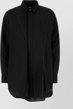 sacai shirt long sleeve stitch detailing