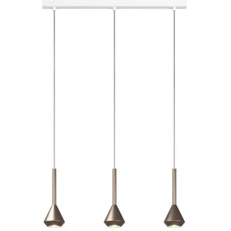 Top-Light Lampadario Moderno Rettangolare Aygo Metallo Bianco e Bronzo 3 Luci Gu10