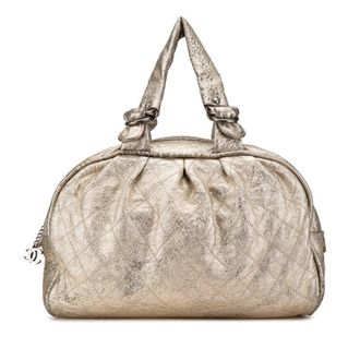 Chanel Gold Ivory Leather Boston Bag (Pre-Owned)