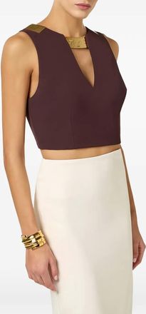 Elisabetta Franchi V-neck top - Brown