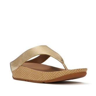 FitFlop Lulu Lux Graph-Weave Toe-Post in Platino at Nordstrom, Size 11