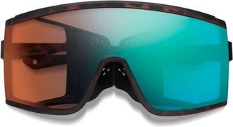 Smith Pursuit 148mm ChromaPop Glacier Photochromic Polarized Shield Sunglasses in Tortoise /Glacier Copper Opal at Nordstrom