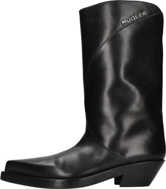 MUGLER Boots zwart - Dames - Cowboylaarzen - Zwart - 37 EU - Leer - Schoenen