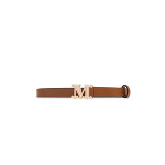 Max Mara Mgraziata 15 Leren Riem - Dames - Riemen - Bruin - S - Leer - Accessoires