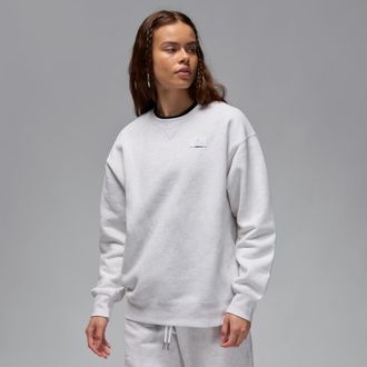 Nike Jordan Womens Jordan Flight Fleece Crew-Neck Sweatshirt in Brown | FV7053-051