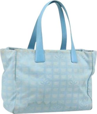 Chanel Pre-owned Vintage Nylon Tote Bag - Dames - Vintage Shopper - Blauw - ONE Size - Nylon - Vintage