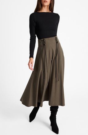 Santorelli Aster Full Midi Skirt in Sahara at Nordstrom, Size 12
