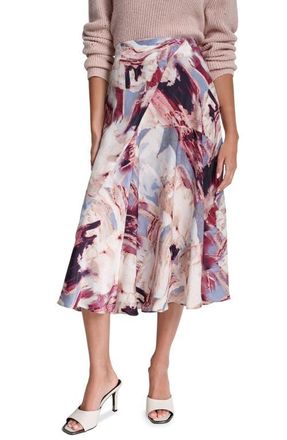 DKNY Abstract Print Satin Skirt in Urban Sandstorm at Nordstrom, Size X-Large