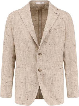 Tagliatore Cotton- Silk and Hemp Blazer - Heren - Blazers - Beige - 2XL - Katoen - Jassen