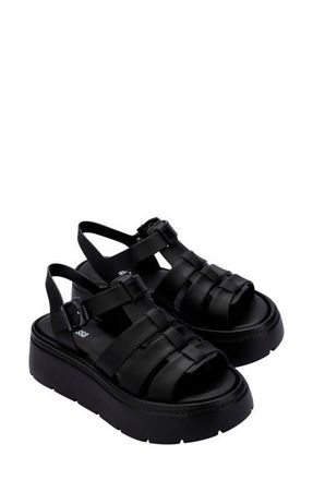 Melissa Up Platform Slingback Fisherman Sandal in Black at Nordstrom, Size 10