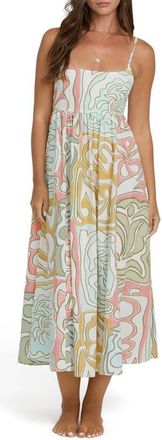Billabong Island Life Cotton & Linen Midi Sundress in Clearwater at Nordstrom, Size X-Large