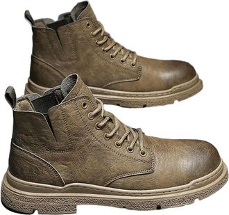 Generic GLDFW High Cut Boots Men Winter Platform Lace Up Warm Man Shoes Footwear