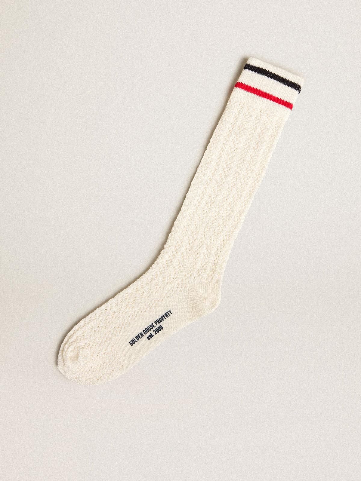 Golden Goose Socks, male, Beige, Size: M Striped Natural