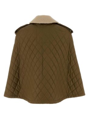 Burberry Womens Khaki Cotton Cape Walrushemlock Giubbini