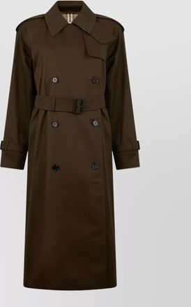 Burberry cotton long double-breasted belted trench coat
