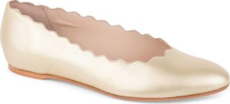 Patricia Green Palm Beach Scalloped Ballet Flat in Gold at Nordstrom, Size 8