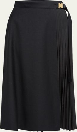 Moncler Pleated Midi Wrap Skirt