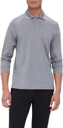Bugatchi Jacquard Long Sleeve Polo in Platinum at Nordstrom Rack, Size Large