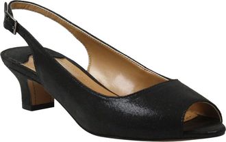 J. Rene&eacute; Jenvey Slingback Sandal in Black Satin at Nordstrom, Size 8.5