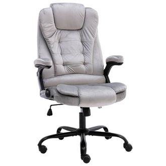 vidaXL Silla De Oficina De Terciopelo Gris Claro Vidaxl