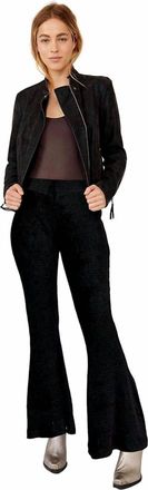Free People So Charming Velvet Flare Pants In Black