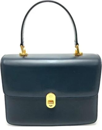 Gucci Pre-owned Leather gucci-bags - Dames - Vintage Handtas - Blauw - ONE Size - Vintage
