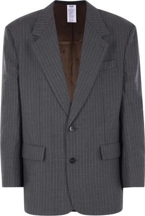Magliano Button-up blazer met krijtstreep - Grijs